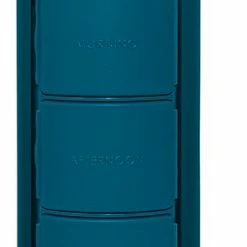 Begroting ???? YOS Bottle - Waterfles Met 4-vaks Pillendoos - 375ml - Blauw - BPA-vrij ⭐