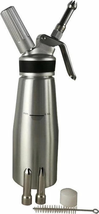 Uitgang ???? 4cookz® Aluminium Slagroomspuit 0,5 Liter - Kidde / Sifon ???? 1 Uitgang ???? 4cookz® Aluminium Slagroomspuit 0,5 Liter - Kidde / Sifon ????