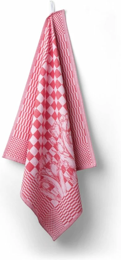 Uitgang ???? Seashell Oerhollands Luxe Theedoeken - 6 Stuks - Patroon Blok Tulp - Rood - 65x65cm ???? 2 Uitgang ???? Seashell Oerhollands Luxe Theedoeken - 6 Stuks - Patroon Blok Tulp - Rood - 65x65cm ???? - Afbeelding 2
