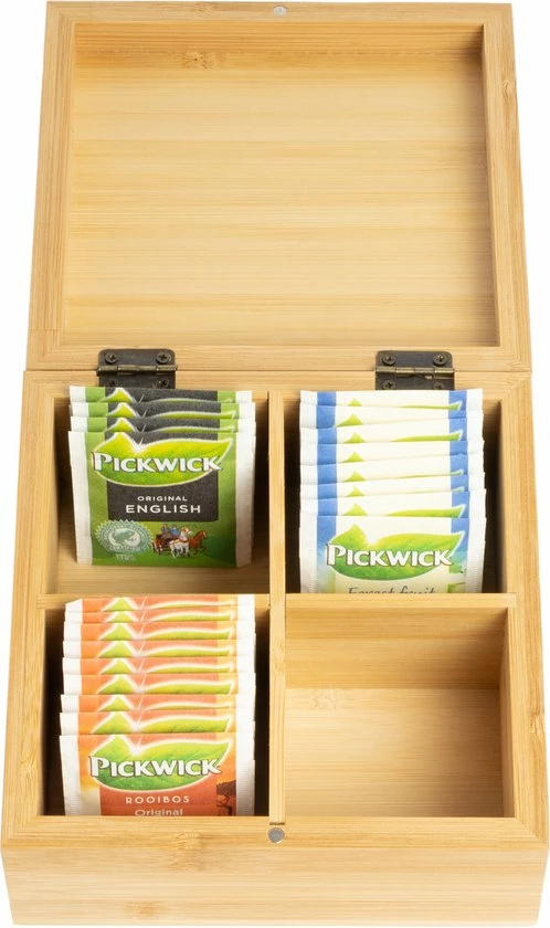Groothandel ⌛ Easyline Organic - Theekist - 4 Vaks - Bamboe - Theedoos - Thee ???? 2 Groothandel ⌛ Easyline Organic - Theekist - 4 Vaks - Bamboe - Theedoos - Thee ???? - Afbeelding 2