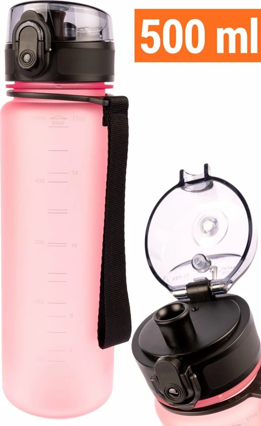 Goedkoopste ⭐ Drinkfles 500ml ROZE - Sport Bidon Drinkbus Water - Tritan Hoge Kwaliteit King Mungo ✨ 1 Goedkoopste ⭐ Drinkfles 500ml ROZE - Sport Bidon Drinkbus Water - Tritan Hoge Kwaliteit King Mungo ✨