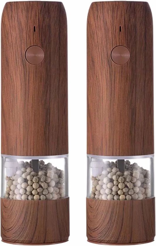 Korting ???? Merkloos Gov Products Elektrische Peper- En Zoutmolen Set Hout Met Lampje - Pepermolen - Kruidenmolen ???? 1 Korting ???? Merkloos Gov Products Elektrische Peper- En Zoutmolen Set Hout Met Lampje - Pepermolen - Kruidenmolen ????