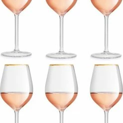 Kopen ???? Libbey Wijnglas Atlin - 380 Ml / 38 Cl - Ideaal Voor Het Kerstdiner - 6 Stuks - Gouden Rand - Klassiek - Feestelijk ????