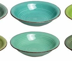 Flash-uitverkoop ???? Studio Tavola Diepe Borden ???? Summer Green ø 21 Cm - 6 Stuks ❤️