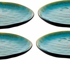 Goedkoop ???? Palmer Bord Lotus 27.5 Cm Turquoise Zwart Stoneware 4 Stuk(s) ????