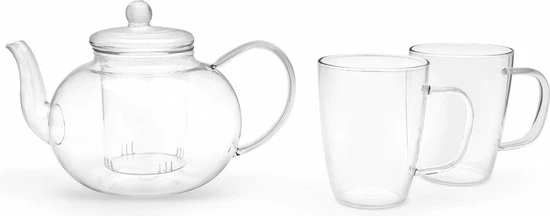 Gloednieuw ???? Bredemeijer - Theeset Glazen Theepot 1 Liter Met Filter + Twee Theeglazen ???? 2 Gloednieuw ???? Bredemeijer - Theeset Glazen Theepot 1 Liter Met Filter + Twee Theeglazen ???? - Afbeelding 2