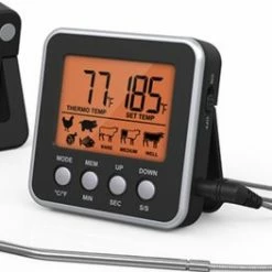 Aanbiedingen ???? CB-Goods Digitale Vleesthermometer - BBQ Thermometer - Barbecue - Kernthermometer – Oventhermometer - Roestvrij Staal - Barbecue BBQ Accesoires – Suikerthermometer - Kookwekker - Digitaal ????