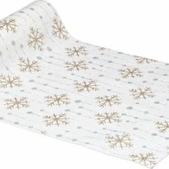 Korting ???? Atmosphera - Kerst Thema Diner Tafelloper - Wit/goud - 28 X 300 Cm ????