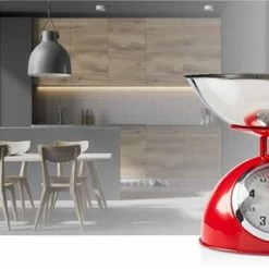 Gloednieuw ???? Nedis Keukenweegschaal | Analoog | Roestvrij Staal | Verwijderbare Kom | Rood ???? -Tefal Shop 550x287 1