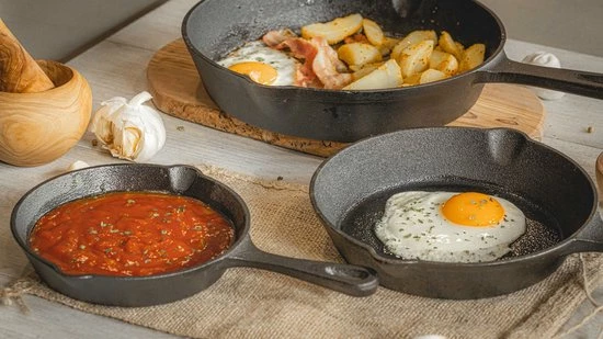 Uitgang ???? Blackwell Koekenpannenset - Gietijzer - ø 16, 20 En 25 Cm - Zonder Anti-aanbaklaag ???? 2 Uitgang ???? Blackwell Koekenpannenset - Gietijzer - ø 16, 20 En 25 Cm - Zonder Anti-aanbaklaag ???? - Afbeelding 2