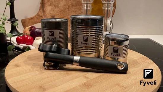 Coupon ⭐ Fyveli Blikopener Firenze - Veilig - Opent Zonder Scherpe Randen - Hersluitbaar - RVS - Silicone - Zwart ???? 2 Coupon ⭐ Fyveli Blikopener Firenze - Veilig - Opent Zonder Scherpe Randen - Hersluitbaar - RVS - Silicone - Zwart ???? - Afbeelding 2