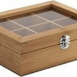 Uitgang ???? Bredemeijer - Theedoos 6-vaks Venster Bamboe Natural ????