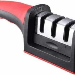 Goedkoop ???? Merkloos Messenslijper | Doortrekslijper I Keukenmessen | Messenslijpmachine | Rood & Zwart | Met Antislip ????