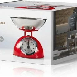 Gloednieuw ???? Nedis Keukenweegschaal | Analoog | Roestvrij Staal | Verwijderbare Kom | Rood ???? -Tefal Shop 550x332