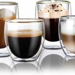 Beste Verkoop ???? Sybra Dubbelwandige Koffieglazen - 2x 350ml - Theeglazen - Latte Macchiato Glazen - Dubbelwandige Theeglazen ????