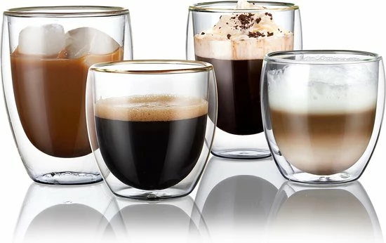 Beste Verkoop ???? Sybra Dubbelwandige Koffieglazen - 2x 350ml - Theeglazen - Latte Macchiato Glazen - Dubbelwandige Theeglazen ???? 1 Beste Verkoop ???? Sybra Dubbelwandige Koffieglazen - 2x 350ml - Theeglazen - Latte Macchiato Glazen - Dubbelwandige Theeglazen ????