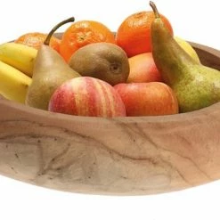 Beste Verkoop ???? H&S Collection Fruitschaal Teak Hout 25 Cm - Decoratieve Schalen Voor Groente En Fruit ????