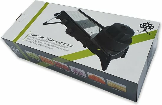 Begroting ???? Gropro Mandoline V-blade All In One - Centreer Mes - Roestvrij Staal - Julienne, Plakjes Of Blokjes - Keukensnijder - Snijmachine - Groentesnijder ❤️ 8 Begroting ???? Gropro Mandoline V-blade All In One - Centreer Mes - Roestvrij Staal - Julienne, Plakjes Of Blokjes - Keukensnijder - Snijmachine - Groentesnijder ❤️ - Afbeelding 8