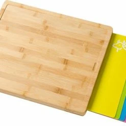 Gloednieuw ???? Zindoo Bamboe Snijplankenset - Bamboo Snijplank - Set Van 6 Kunststof Planken - Broodplank - Vlees - Groente - Fruit - FSC Bamboe - Duurzaam Hout - ZIN-BCB-02 ????