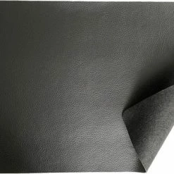 Uitgang ???? Merkloos Luxe Placemats Lederlook - Placemat Kunststof Kunstleer - Zwart - 6 Stuks ????