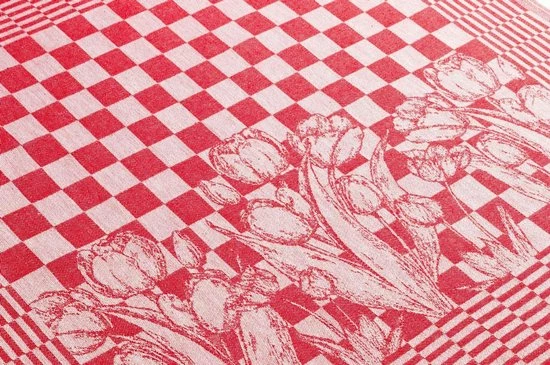 Uitgang ???? Seashell Oerhollands Luxe Theedoeken - 6 Stuks - Patroon Blok Tulp - Rood - 65x65cm ???? 5 Uitgang ???? Seashell Oerhollands Luxe Theedoeken - 6 Stuks - Patroon Blok Tulp - Rood - 65x65cm ???? - Afbeelding 5