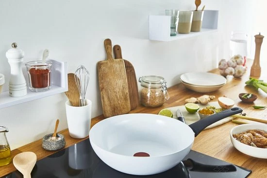 Flash-uitverkoop ???? Tefal Ceramic Control Wokpan - Ø 28 Cm - Wit ???? 5 Flash-uitverkoop ???? Tefal Ceramic Control Wokpan - Ø 28 Cm - Wit ???? - Afbeelding 5