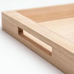 Hete verkoop ✨ Longshore Eiken Dienblad Met Handvat , Groot Decoratief Serveerplank Voor De Keuken, Houten Dienblad Rechthoekig, 45 X 35 X 4,5 Cm, Eik ⭐