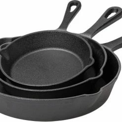 Uitgang ???? Blackwell Koekenpannenset - Gietijzer - ø 16, 20 En 25 Cm - Zonder Anti-aanbaklaag ????