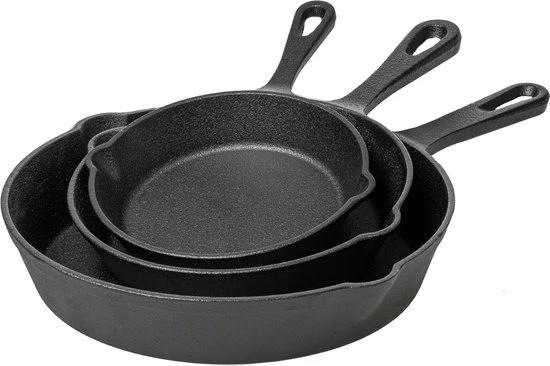 Uitgang ???? Blackwell Koekenpannenset - Gietijzer - ø 16, 20 En 25 Cm - Zonder Anti-aanbaklaag ???? 1 Uitgang ???? Blackwell Koekenpannenset - Gietijzer - ø 16, 20 En 25 Cm - Zonder Anti-aanbaklaag ????