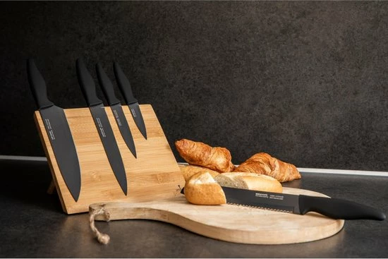 Coupon ???? Smile® Smile SNS-4 Messenset Met Magnetisch Blok - 5 Messen - Bamboe ???? 7 Coupon ???? Smile® Smile SNS-4 Messenset Met Magnetisch Blok - 5 Messen - Bamboe ???? - Afbeelding 7