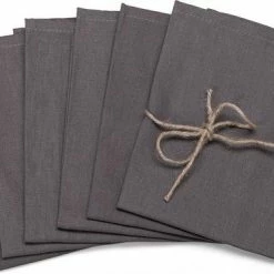 Kopen ???? Wicotex Servetten Dordogne Poly/katoen 40x40cm Grijs Set Van 6 Stuks ????