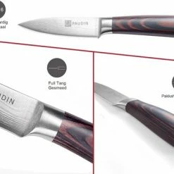 Korting ✔️ PAUDIN N8 Professioneel RVS Japans Groentemes 9 Cm - Vlijmscherp Schilmes Gemaakt Van Hoogwaardig Roestvast Duits Carbonstaal - Damascus Patroon - Klein Officemes - Nu Extra Scherp Geprijst - Black Friday - Sint En Kerst ???? -Tefal Shop 550x384