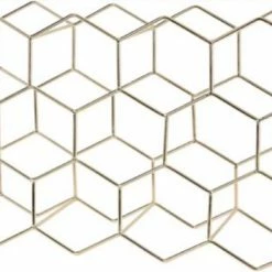 Kopen ???? Excellent Houseware Metalen Wijnflessen Rek/wijnrek Honingraat Goud Voor 11 Flessen 45 X 15 X 30 Cm - Wijnfles Houder ????