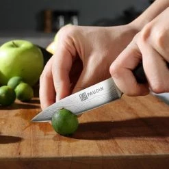 Korting ✔️ PAUDIN N8 Professioneel RVS Japans Groentemes 9 Cm - Vlijmscherp Schilmes Gemaakt Van Hoogwaardig Roestvast Duits Carbonstaal - Damascus Patroon - Klein Officemes - Nu Extra Scherp Geprijst - Black Friday - Sint En Kerst ???? -Tefal Shop 550x393 8