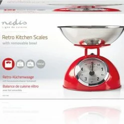 Gloednieuw ???? Nedis Keukenweegschaal | Analoog | Roestvrij Staal | Verwijderbare Kom | Rood ???? -Tefal Shop 550x394