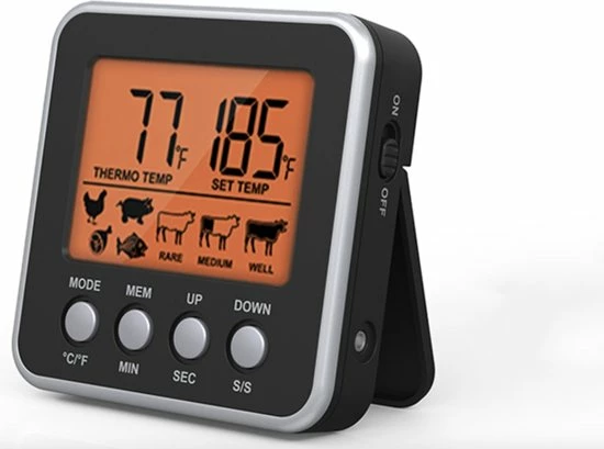 Aanbiedingen ???? CB-Goods Digitale Vleesthermometer - BBQ Thermometer - Barbecue - Kernthermometer – Oventhermometer - Roestvrij Staal - Barbecue BBQ Accesoires – Suikerthermometer - Kookwekker - Digitaal ???? 2 Aanbiedingen ???? CB-Goods Digitale Vleesthermometer - BBQ Thermometer - Barbecue - Kernthermometer – Oventhermometer - Roestvrij Staal - Barbecue BBQ Accesoires – Suikerthermometer - Kookwekker - Digitaal ???? - Afbeelding 2