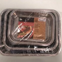 Goedkoop ???? Excellent Houseware Set Van 3x Stuks RVS Braadsledes/ovenschalen - Vlees Braden - Braadpan - Braadslede ⭐ -Tefal Shop 550x412 11