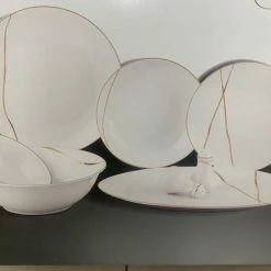 Flash-uitverkoop ✨ Queens Servies 28 Delig Goud/wit ????