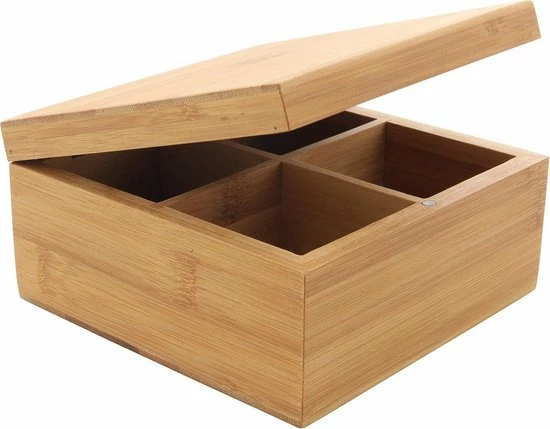 Groothandel ⌛ Easyline Organic - Theekist - 4 Vaks - Bamboe - Theedoos - Thee ???? 3 Groothandel ⌛ Easyline Organic - Theekist - 4 Vaks - Bamboe - Theedoos - Thee ???? - Afbeelding 3