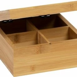 Groothandel ⌛ Easyline Organic - Theekist - 4 Vaks - Bamboe - Theedoos - Thee ????