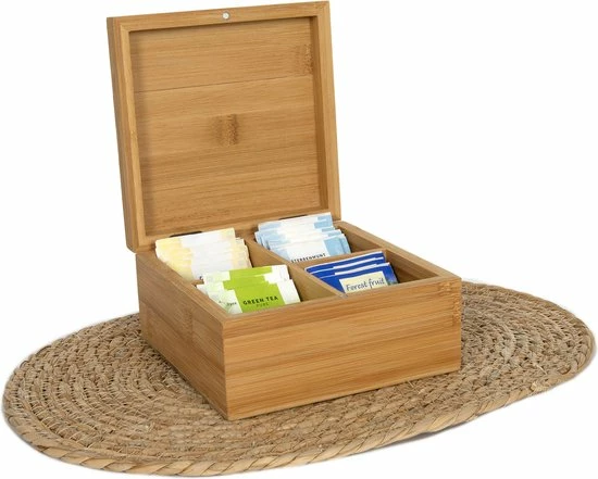 Groothandel ⌛ Easyline Organic - Theekist - 4 Vaks - Bamboe - Theedoos - Thee ???? 4 Groothandel ⌛ Easyline Organic - Theekist - 4 Vaks - Bamboe - Theedoos - Thee ???? - Afbeelding 4