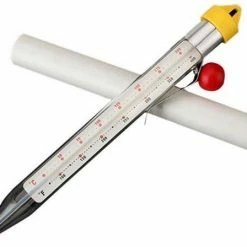 Hete verkoop ???? LOUZIR Multifunctionele Kookthermometer - Suikerthermometer / Frituurthermometer / Kernthermometer / Keukenthermometer Voedselthermometer - Extra Lang Met Metalen Klem Bevestiging - Meetbereik 50 - 200 Graden Celcius ❤️