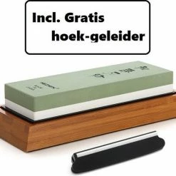 Kopen ???? HEZHEN - Luxe Slijpsteen | Dubbelzijdig | 1000 / 6000 Wetsteen Messenslijper | Incl. Hoekgeleider 12-15 Graden ⌛