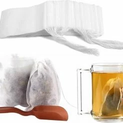 Coupon ???? Ecorare - Theezakjes Voor Losse Thee - Lege Theezakjes - Doorzichtig - 100 Stuks - 7x8 Cm - 3 Verschillende Maten ????