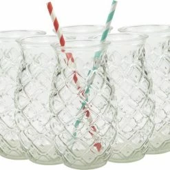 Beste Pirce ⭐ Merkloos Beker - Glas Ananas - 6 Stuks - Zomer - Cocktail -400ml ⌛ -Tefal Shop 550x462 5