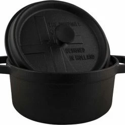 Nieuw ⭐ The Windmill BBQ Pan S 2 Ltr - Gietijzeren Pan Met Deksel En Een Vlakke Bodem ????