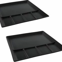 Beste recensies van ???? Svenska Living 8x Stuks Fondue/gourmet Bord/barbecuebord/gourmetbord Met Vakjes Vierkant Aardewerk Mat Zwart 24 Cm ????