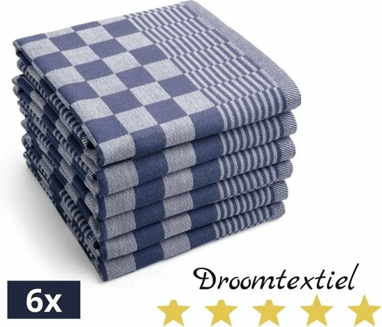 Aanbiedingen ???? Droomtextiel Droomtexiel® Horeca Kwaliteit Katoenen Theedoeken Set - 6x Theedoeken - Blauw Wit + Gratis 6 Keukendoeken T.w.v €22,95 ???? 5 Aanbiedingen ???? Droomtextiel Droomtexiel® Horeca Kwaliteit Katoenen Theedoeken Set - 6x Theedoeken - Blauw Wit + Gratis 6 Keukendoeken T.w.v €22,95 ???? - Afbeelding 5