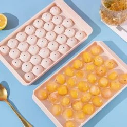 Promo ⭐ Innovatique Ronde Ijsblokjesvorm Met Deksel - 2 Stuks - Roze - 66 Ronde Mini Ijsblokjes - ø 1,5cm - Stofvrij - Plooibaar - Bioplastic - Ice Cube - Makkelijk Te Vullen - Zonder Morsen ⭐ -Tefal Shop 550x481 3