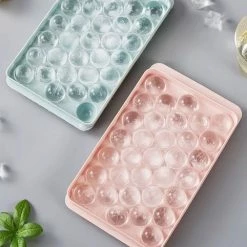Promo ⭐ Innovatique Ronde Ijsblokjesvorm Met Deksel - 2 Stuks - Roze - 66 Ronde Mini Ijsblokjes - ø 1,5cm - Stofvrij - Plooibaar - Bioplastic - Ice Cube - Makkelijk Te Vullen - Zonder Morsen ⭐ -Tefal Shop 550x482 2
